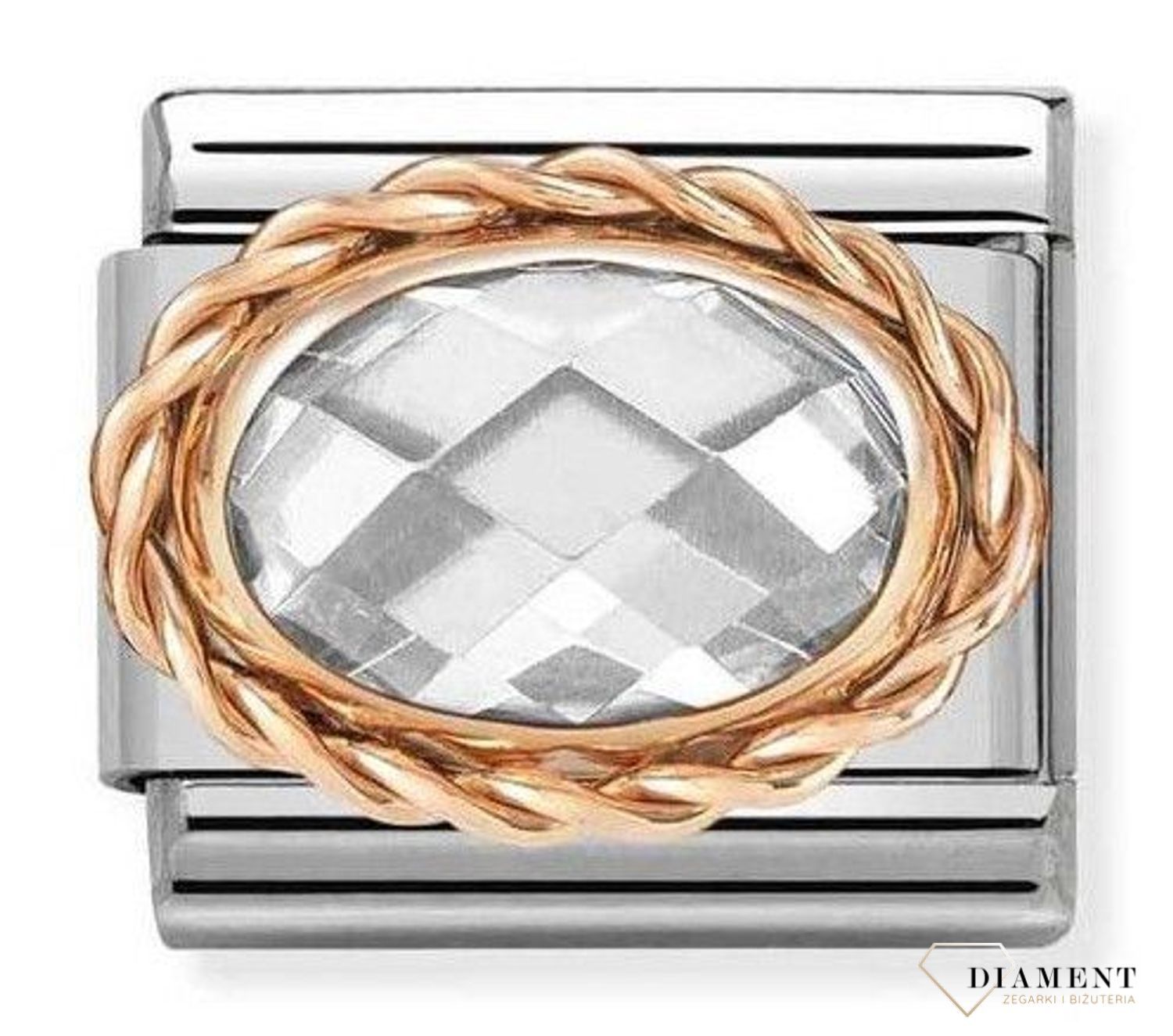 Nomination Link 9K zawieszka różowe złoto 'Biała Cyrkonia' 430603 010 Zawieszki Nomination ✓ Wyjątkowy prezent ✓ Nomination ✓ Bransoletka Nomination ✓ Bransoletka ze stali ✓ Gwarancja najni�.jpg